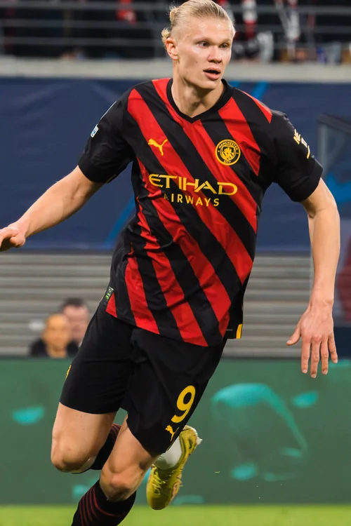 Erling Haaland em jogo do Manchester City